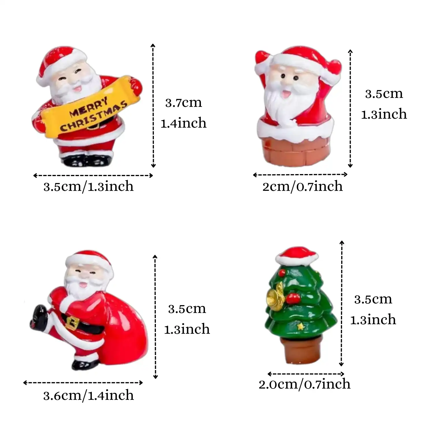 ascension Set of 4 Mini Christmas Figurines Santa Claus for Christmas Decorations for Home, Table, Shelf, Mantel, Xmas Ornaments, Holiday & Festive Decor, Winter Celebration, Seasonal Display - Image 2