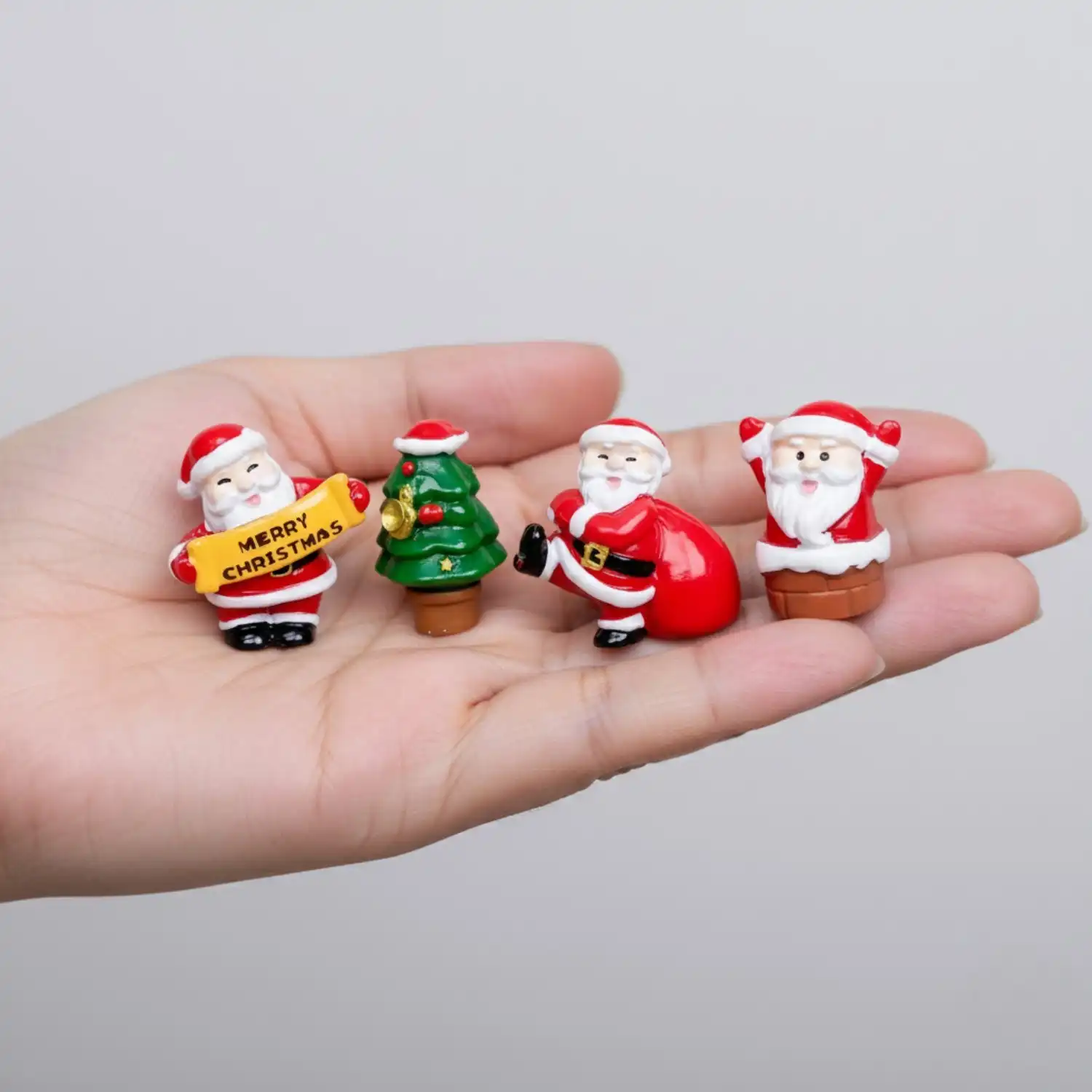 ascension Set of 4 Mini Christmas Figurines Santa Claus for Christmas Decorations for Home, Table, Shelf, Mantel, Xmas Ornaments, Holiday & Festive Decor, Winter Celebration, Seasonal Display - Image 3
