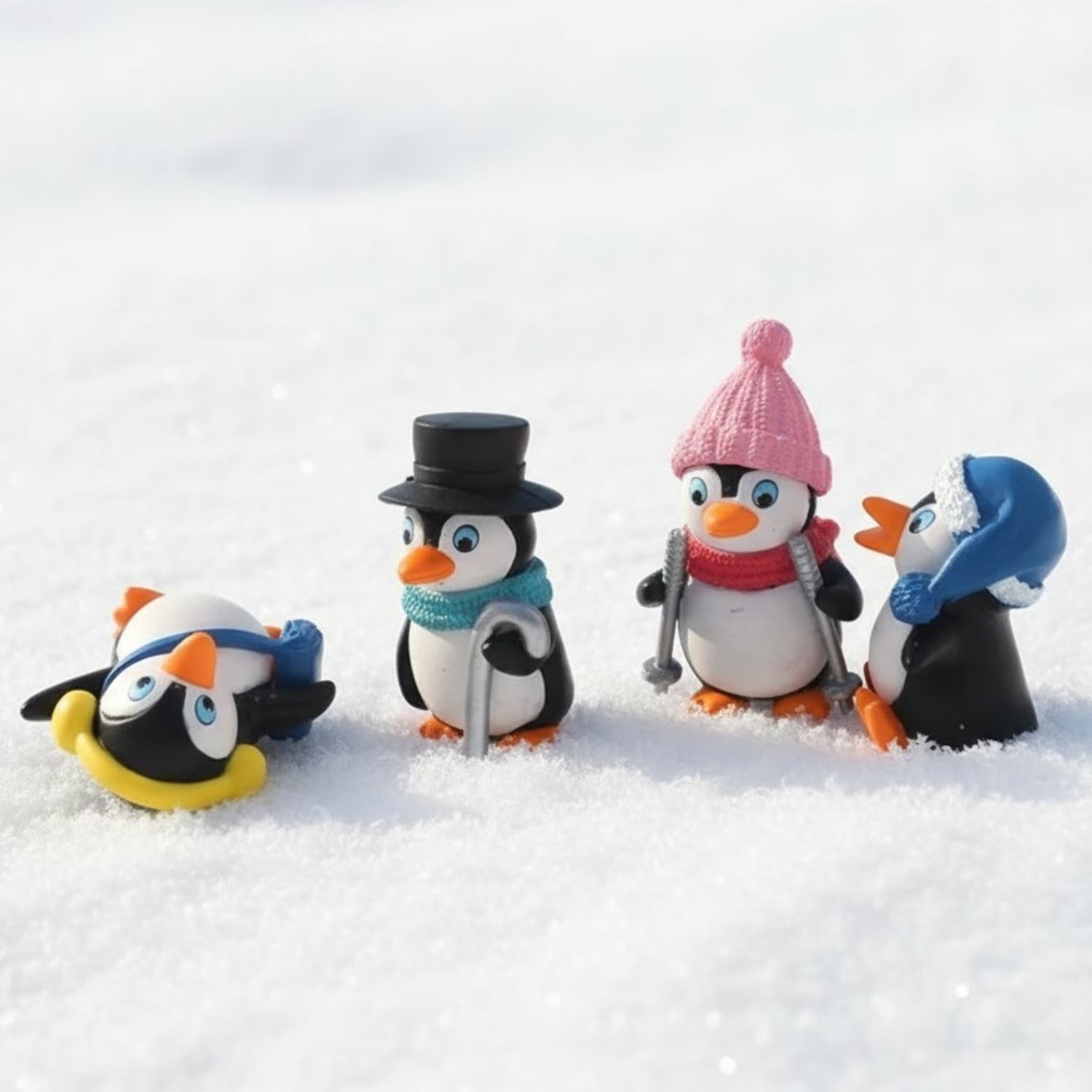 ascension Set of 4 Pieces Penguin Miniature for Home, Garden, Living Room, Car Dashboard, Restaurant Decoration and Cake Topper Decoration Penguin Miniatures Unique Gifts - Image 2