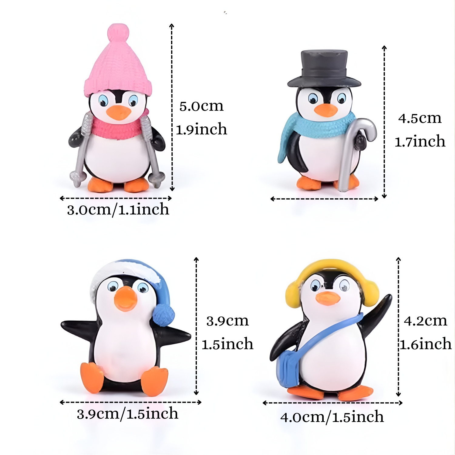 ascension Set of 4 Pieces Penguin Miniature for Home, Garden, Living Room, Car Dashboard, Restaurant Decoration and Cake Topper Decoration Penguin Miniatures Unique Gifts - Image 3