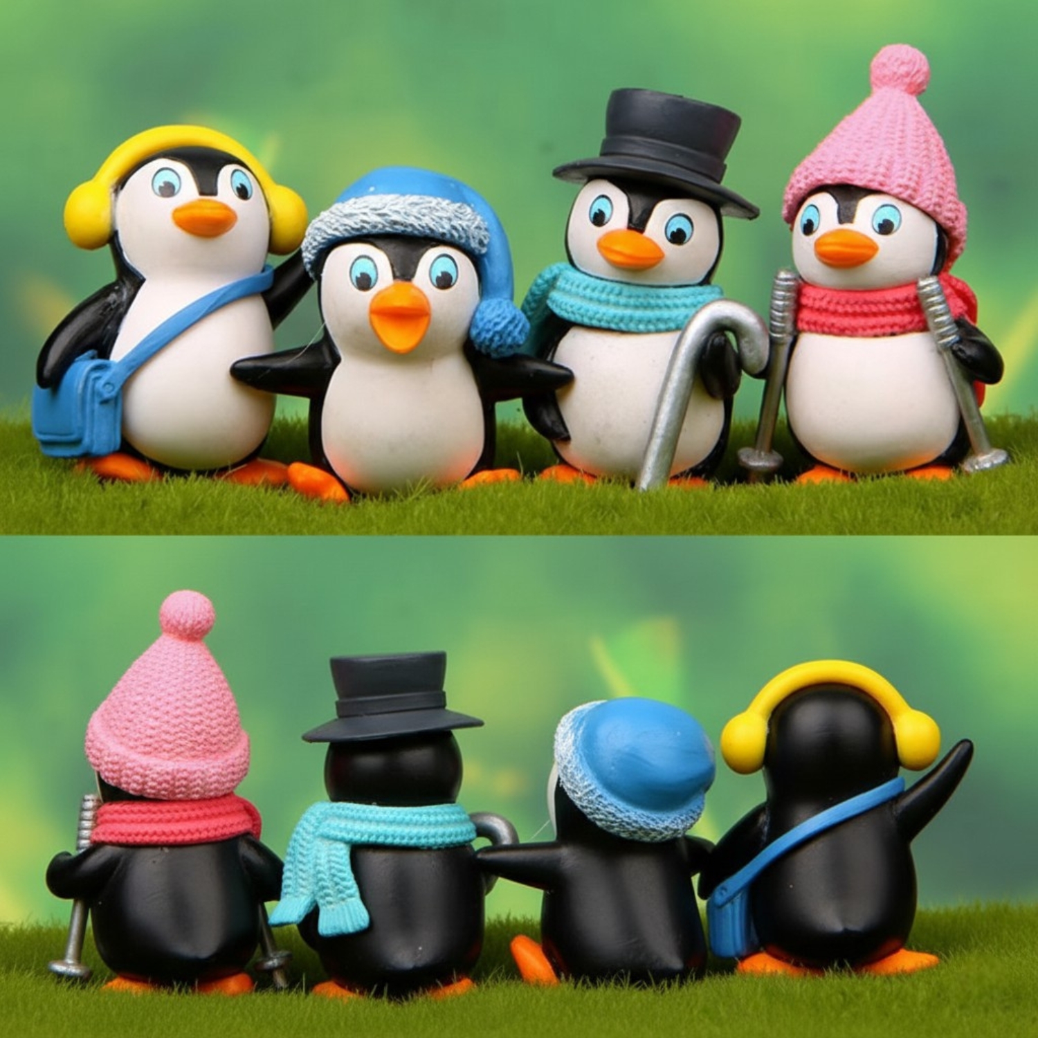 ascension Set of 4 Pieces Penguin Miniature for Home, Garden, Living Room, Car Dashboard, Restaurant Decoration and Cake Topper Decoration Penguin Miniatures Unique Gifts - Image 5