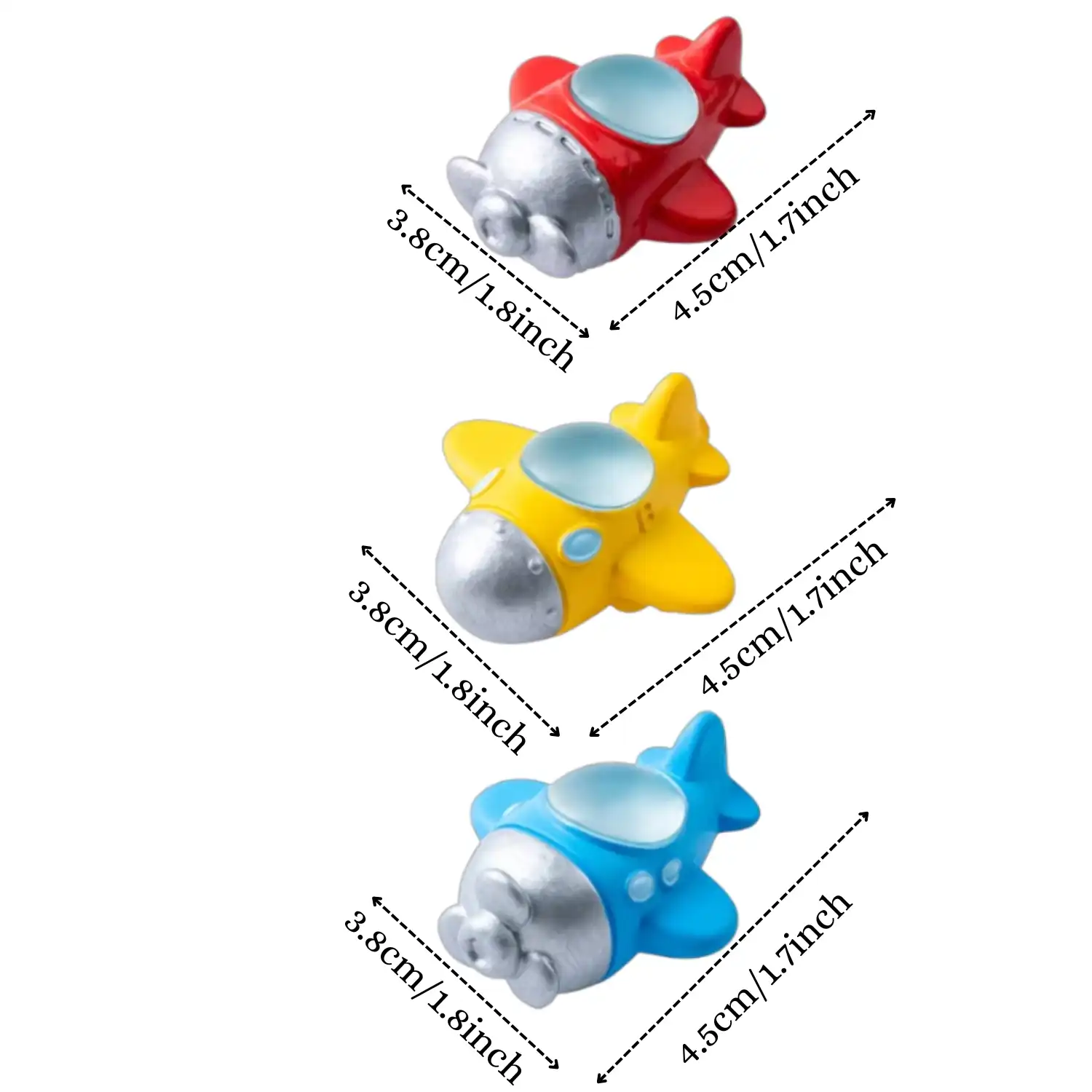 ascension Set of 3 Miniature Airplane Showpiece Perfect for Home Garden and Fairy Gardens Cake Toppers Decoration Unique Gift Idea for Kids Dollhouse Miniatures for Home Decor Kids Gift Item - Image 2