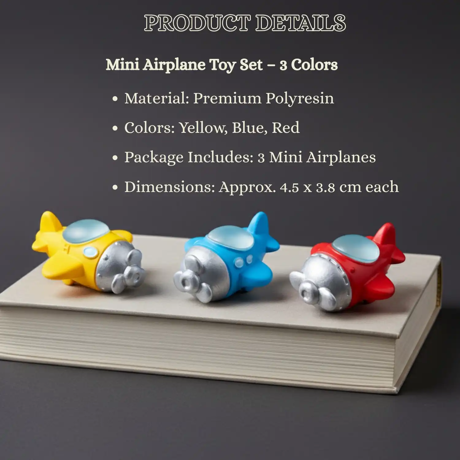 ascension Set of 3 Miniature Airplane Showpiece Perfect for Home Garden and Fairy Gardens Cake Toppers Decoration Unique Gift Idea for Kids Dollhouse Miniatures for Home Decor Kids Gift Item - Image 3