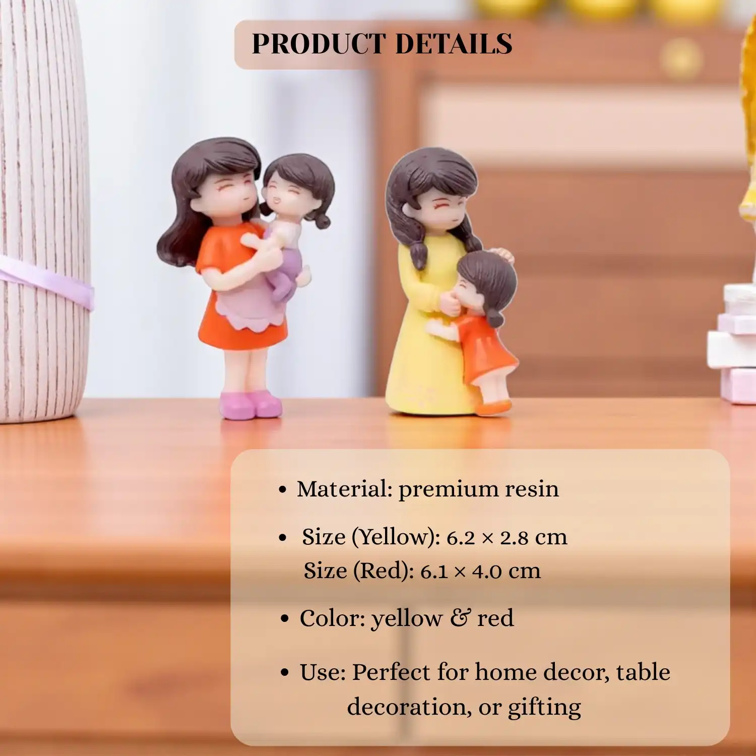 ascension Cute Mother and Child Miniature Figurines Set for Girlfriend Boyfriend Figurines and Valentine Decor Items Showpiece for Valentines Gift Miniature Set for Living Room Bed Room Decoration - Image 5