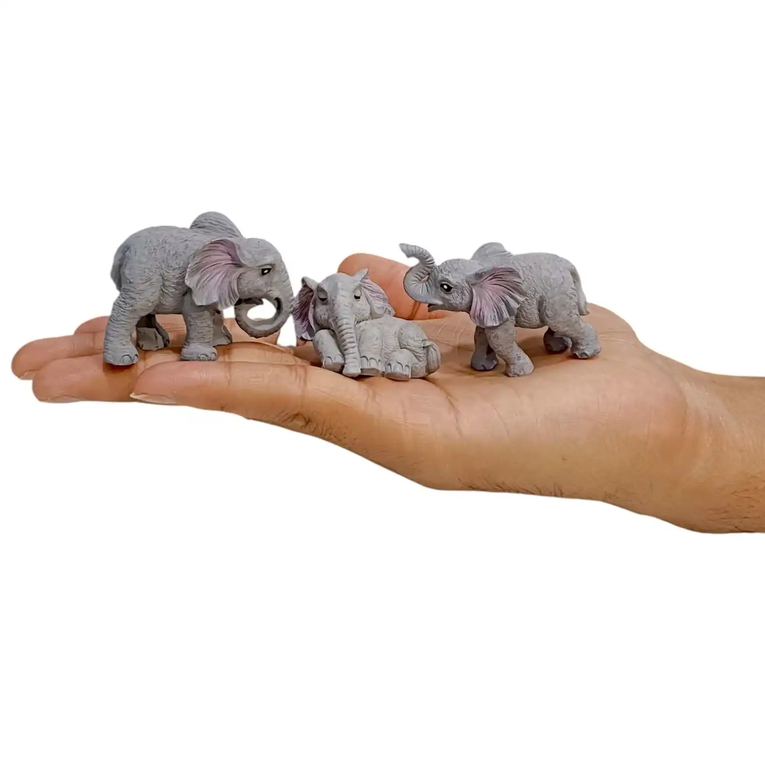 ascension 3Pcs Mini Cute Elephant Animals Miniature Figurines for Home, Living Room,Garden, Restaurant Decoration Christmas Birthday Gifts Cake Decoration Items & Kids Gift Item - Image 3