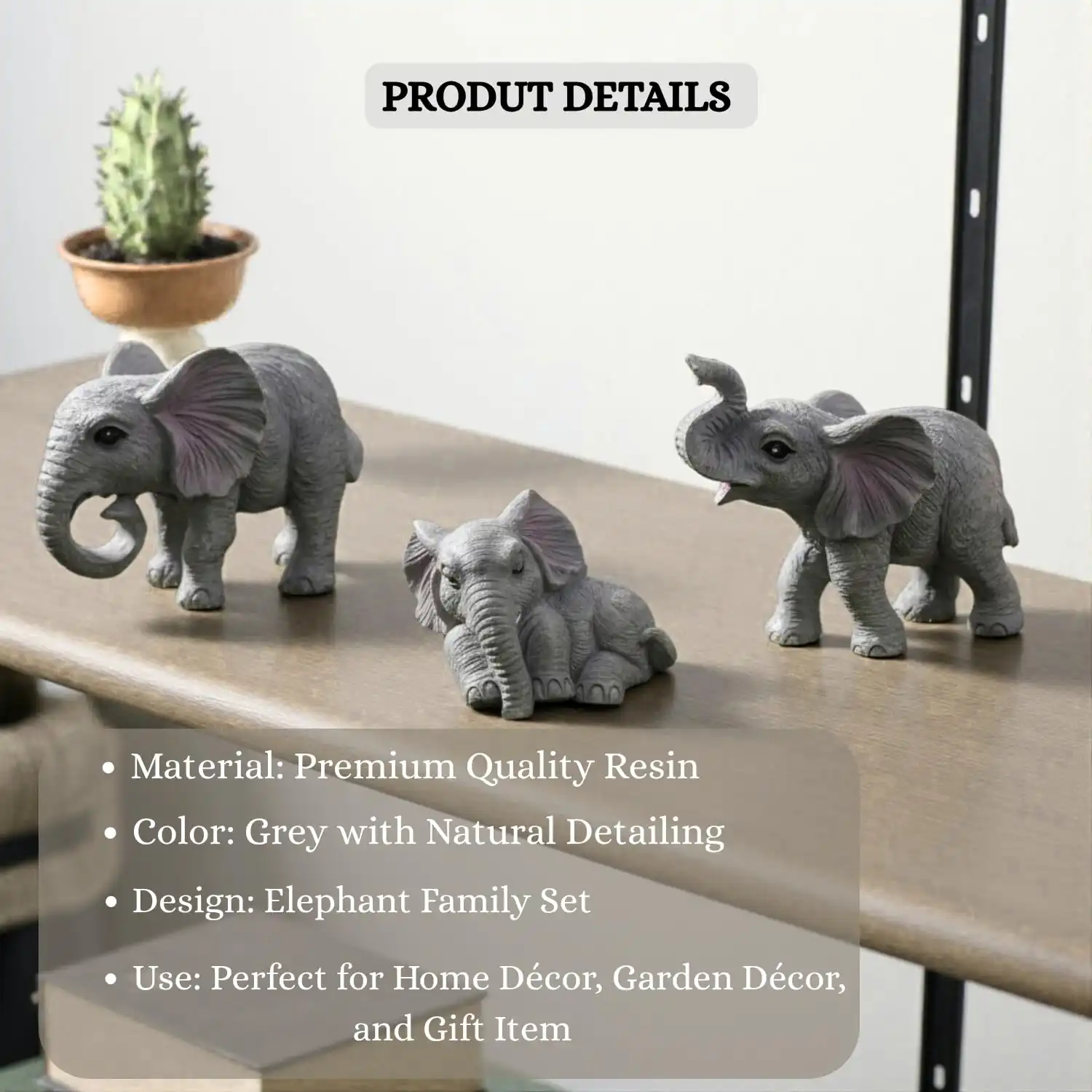 ascension 3Pcs Mini Cute Elephant Animals Miniature Figurines for Home, Living Room,Garden, Restaurant Decoration Christmas Birthday Gifts Cake Decoration Items & Kids Gift Item - Image 4