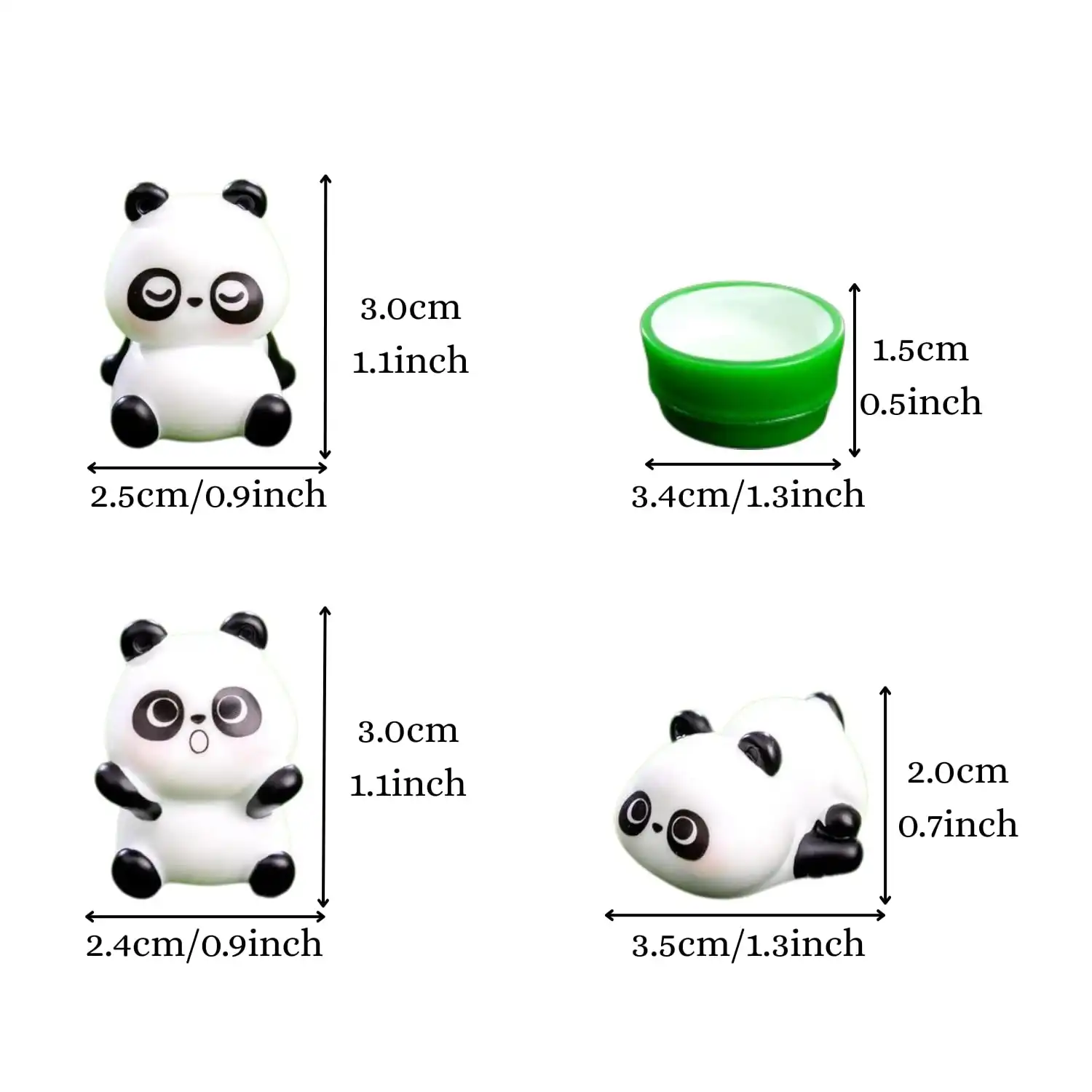 ascension 3 pcs Cute Panda Miniature Unique Gifts for Girlfriend Boyfriend Panda Miniature Set for Garden D?cor, Living Room, Office, Restaurant Decoration Lifestyle Panda Miniature - Image 2