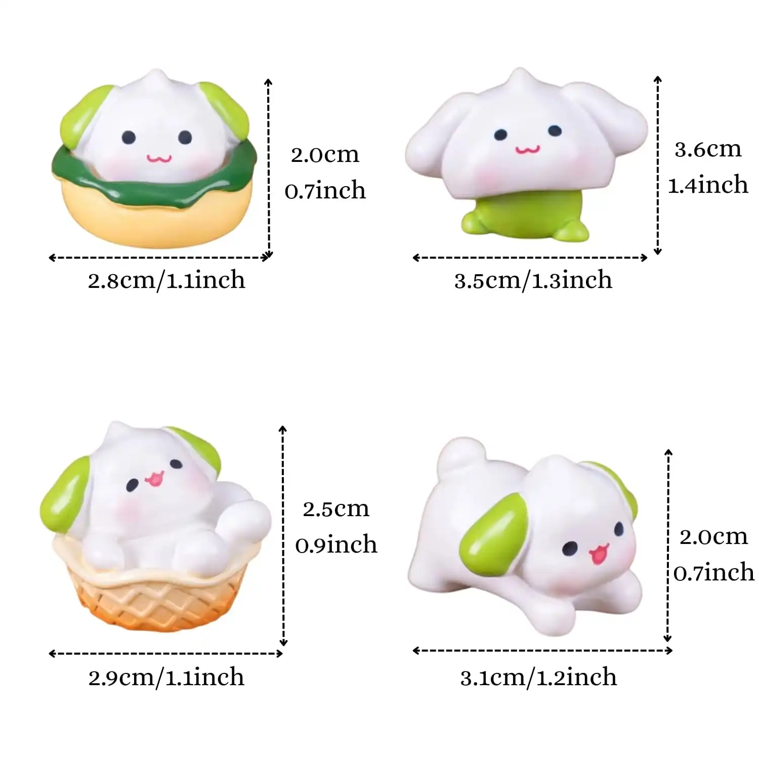 ascension 4 Pieces of Cute Dogs Miniature Set Unique Gifts for Girlfriend Boyfriend Dog Miniature Set for Garden D?cor, Living Room, Office, Restaurant Decoration, Doll House Decor - Image 2