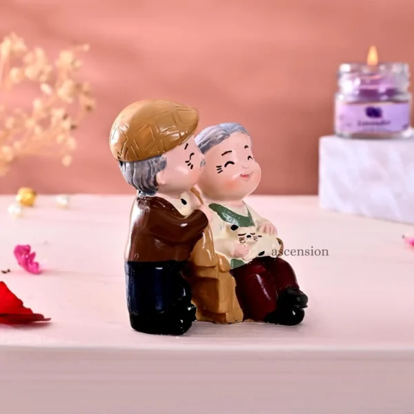 Old Couple with Cat Love