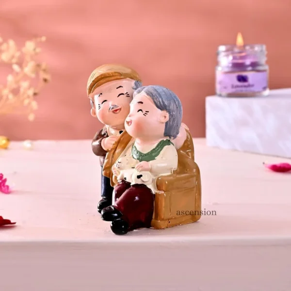 Old Couple with Cat Love