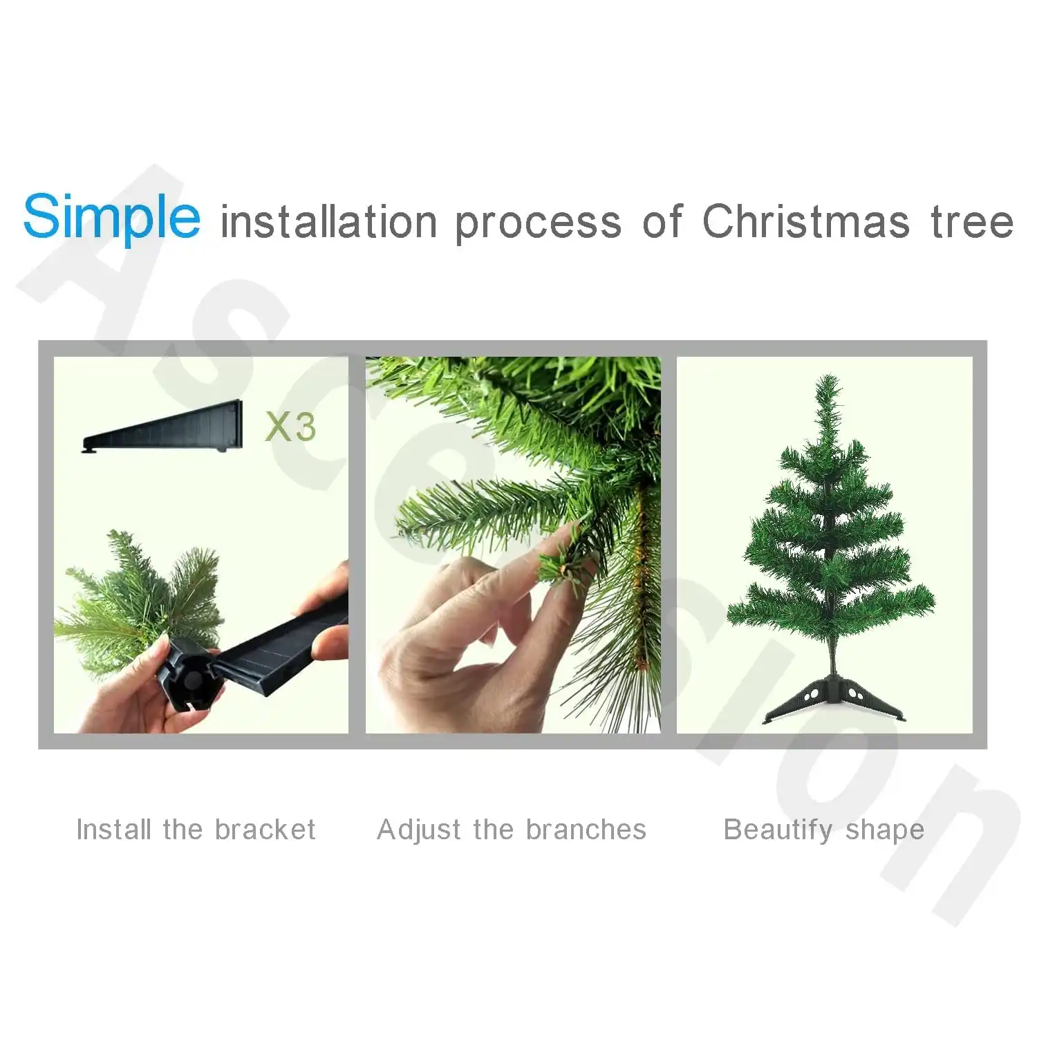 Ascension Christmas Tree Tree with Solid Plastic Legs Perfect for Christmas Decoration 1 Feet Christmas Tree with Stand Artificial Christmas Tree Xmas Tree for Indoor Outdoor Holiday Home Decoration - Image 2