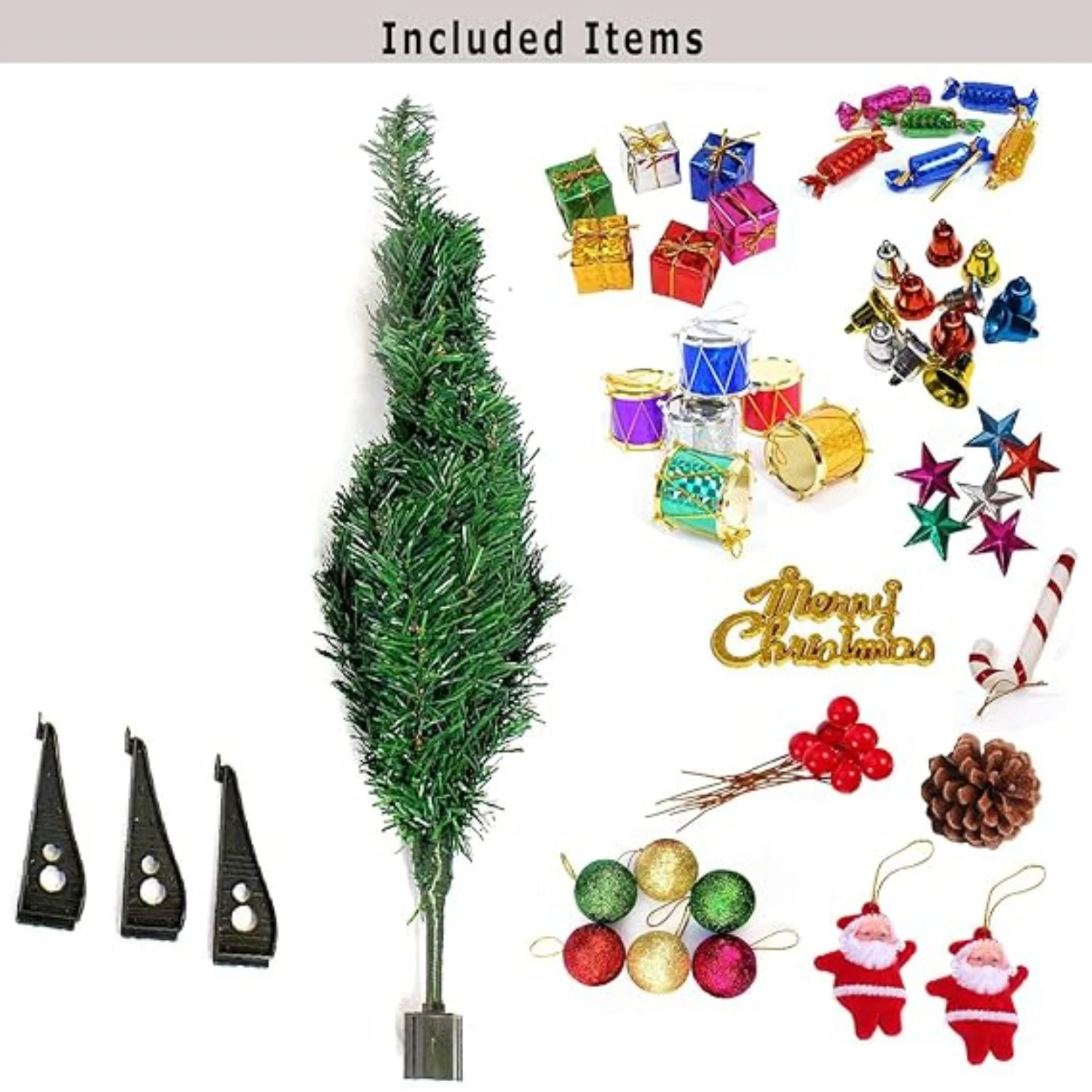 Ascension 1 Feet Christmas Tree for Home Decor - 54 Xmas Ornaments - Mini Tree for Home Office Living Room - Image 3