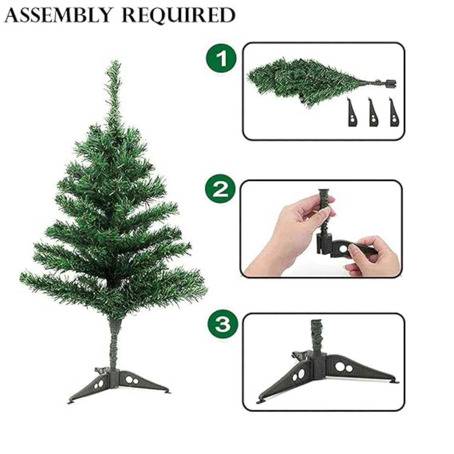 Ascension Mini Artificial Christmas Tree Trees 1Feet Christmas DIY Decoration Decor Home Table Top Decoration with 1 Bottle Light Cork Mini Copper Wire Warm White Light - Image 3