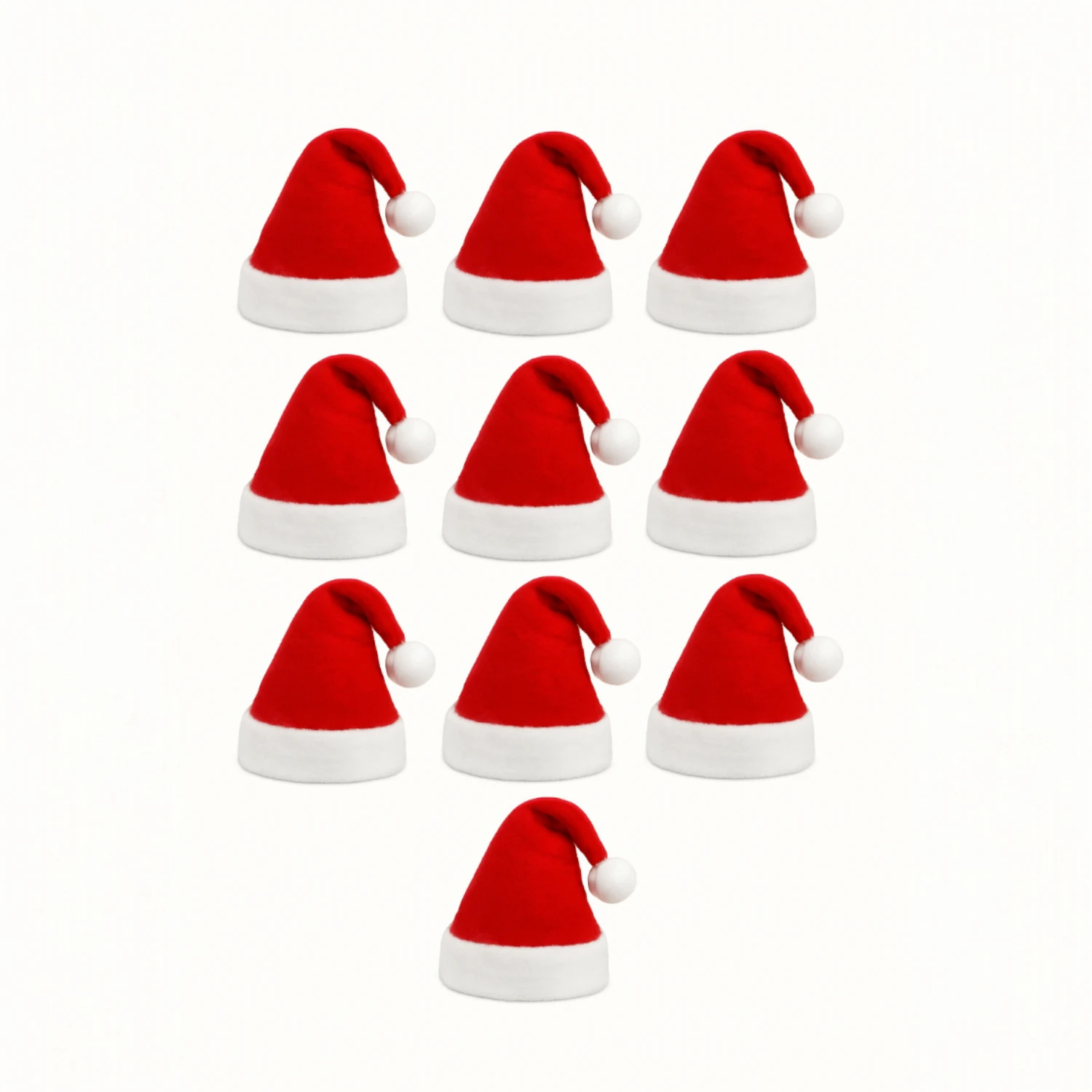 Ascension 10pcs Christmas Santa Claus Hat/Santa Claus Cap Merry Christmas Hat Cap for Christmas/Xmas Party Celebration
