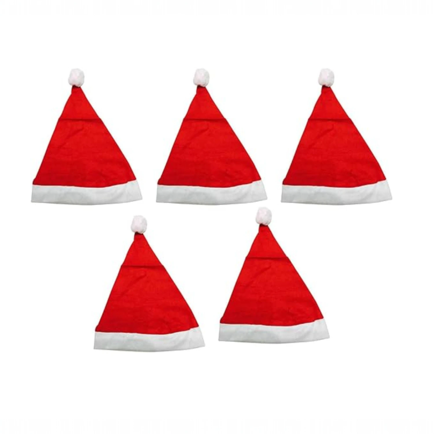 Ascension 5pcs Christmas Santa Claus Hat/Santa Claus Cap Merry Christmas Hat Cap for Christmas/Xmas Party Celebration ( Pack Of 5)