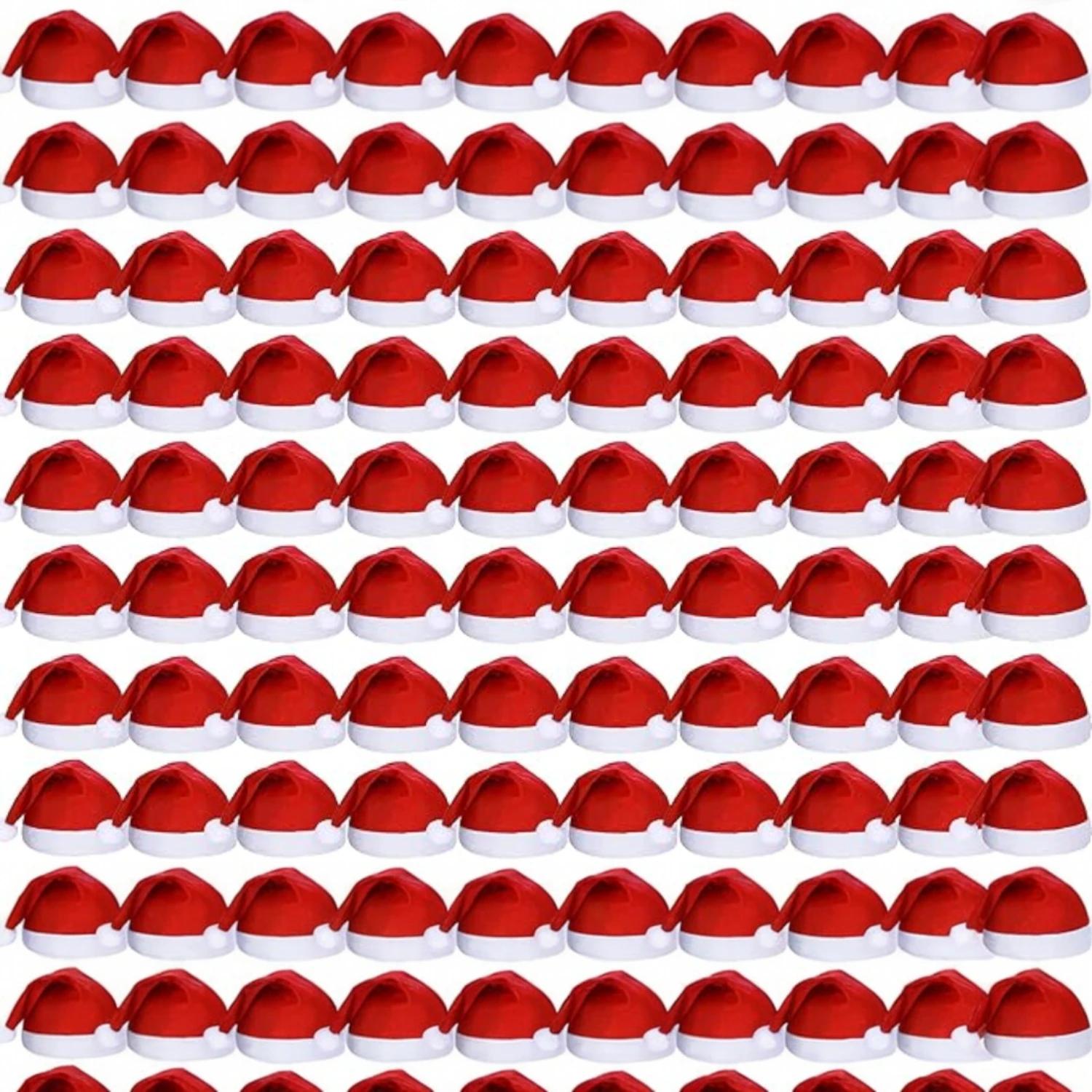 Ascension 60pcs Christmas Santa Claus Hat/Santa Claus Cap Merry Christmas Hat Cap for Christmas/Xmas Party Celebration