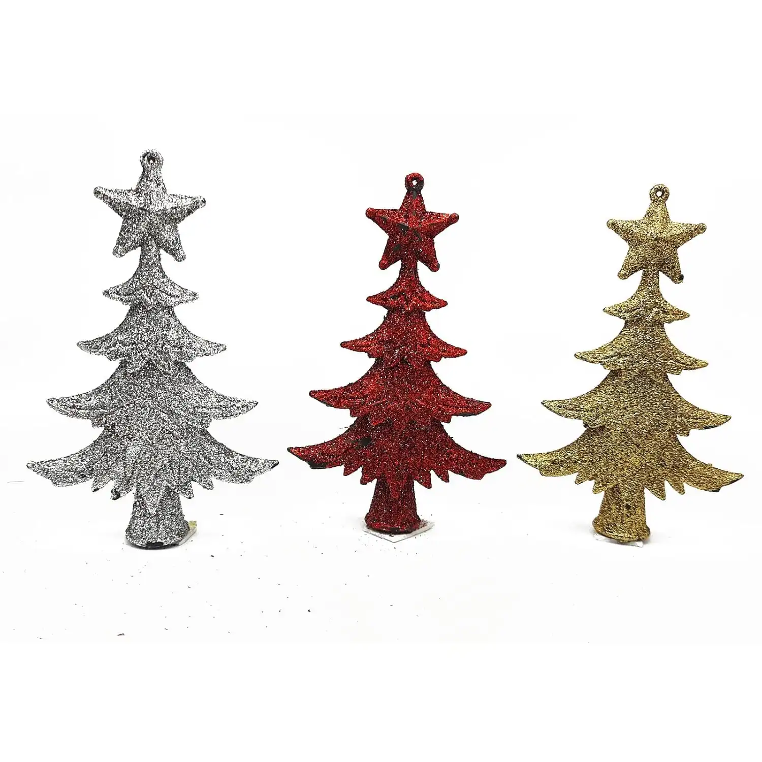 Ascension Pack of 3 Star Christmas Tree Topper Decoration Hanging Christmas Treetop X-Mas Tree Design Ornament for Christmas Celebration