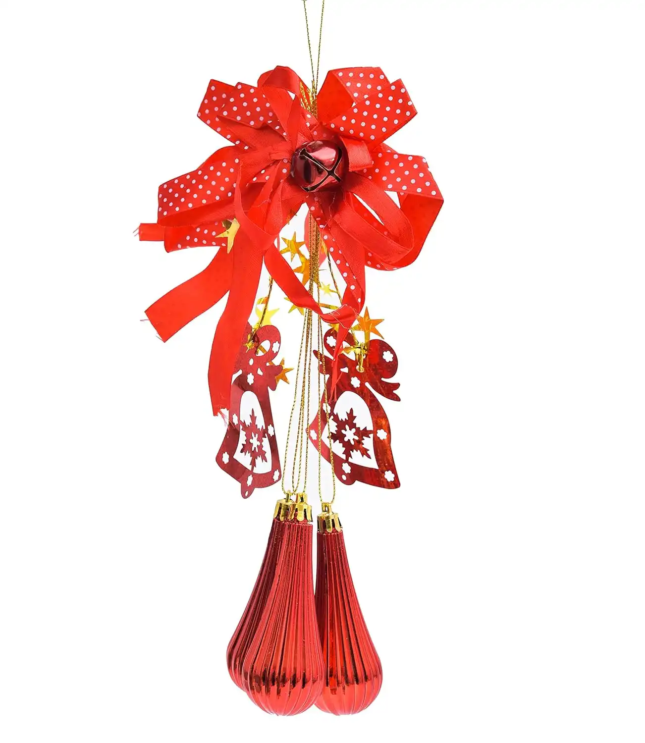 Ascension Designer Christmas Decorative Bell for Christmas Tree Decorations Hanging Bells Ornaments for Main Door Home Decoration Xmas Tree Hanging Ornaments Red - Image 2