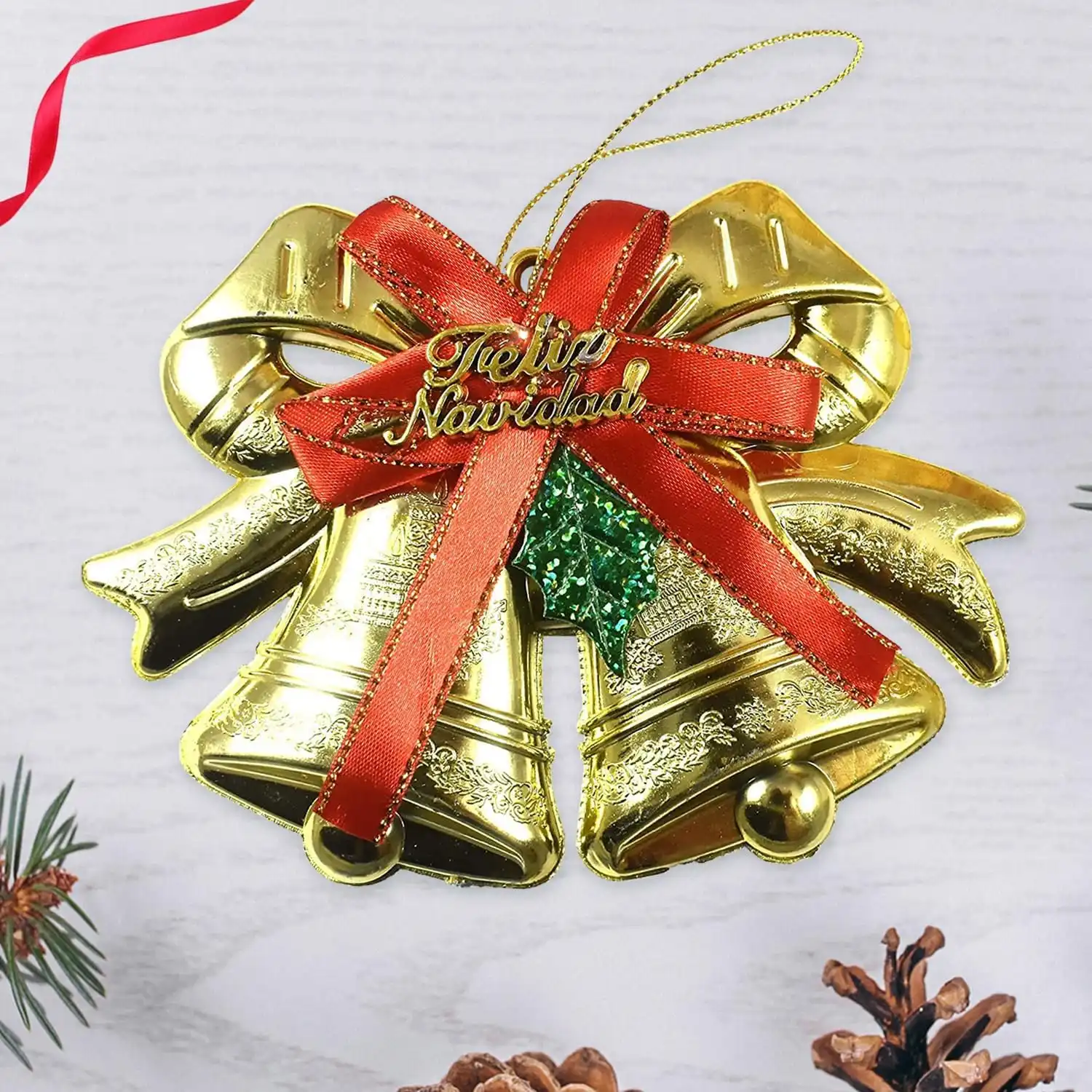 Ascension Christmas Decorative Bow Bowknot for Wreath Garland Treetopper Xmas Tree Ornament Home Wall Door Decoration - Image 2