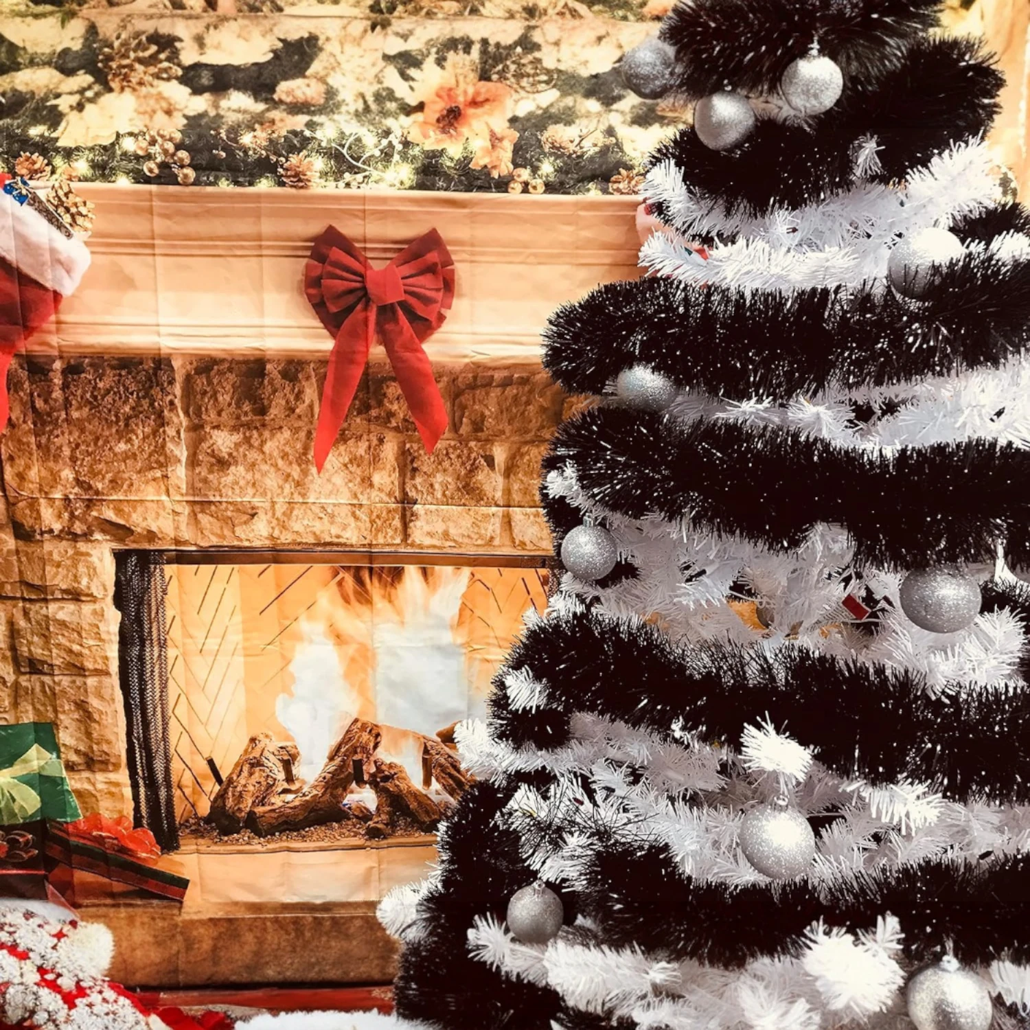 ascension 5 Pcs Black Garland for Christmas Home Decoration Artificial Tinsel Garland Black Heavy Christmas Strings, Ribbon for Xmas Christmas Tree Decoration Holiday Decoration (Copy) - Image 5