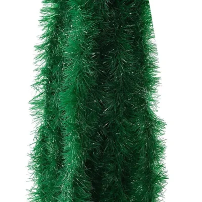 ascension 10 Pcs Green Garland for Christmas Home Decoration Artificial Tinsel Garland Green Christmas Strings, Ribbon for Xmas Christmas Tree Decoration Holiday Decoration