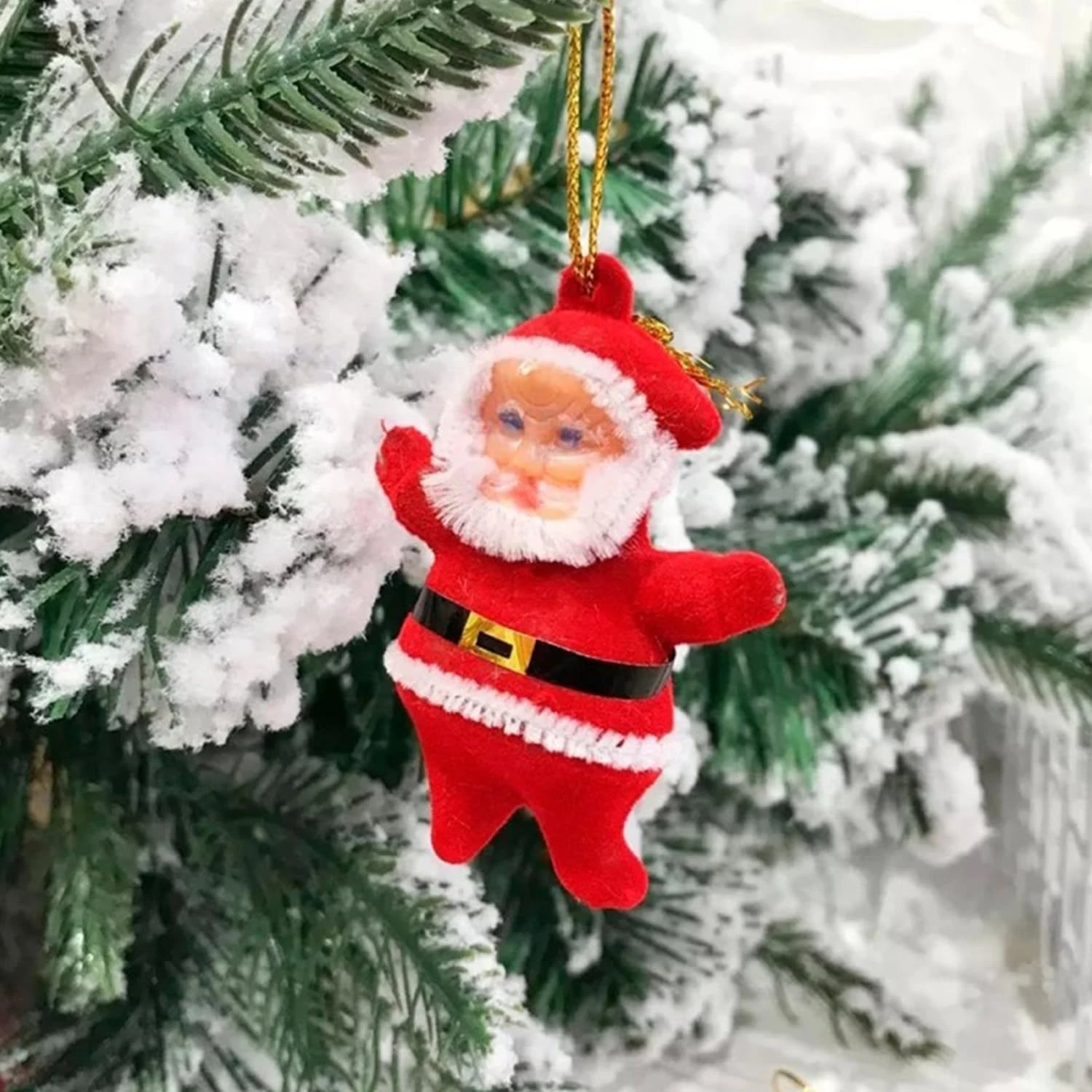 Ascension Pack of 2 Christmas Mini Santa Claus Hanging Ornament for Christmas Decoration Cutie Santa Claus Toy for Gifts Santa Claus Mini Hanging Ornaments for Christmas Tree Decoration Items - Image 4
