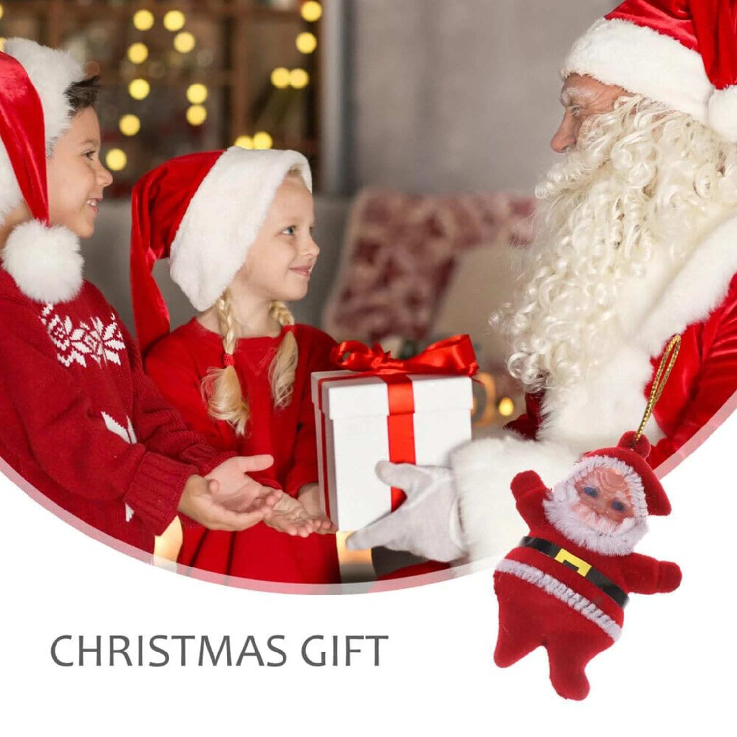 Ascension Pack of 2 Christmas Mini Santa Claus Hanging Ornament for Christmas Decoration Cutie Santa Claus Toy for Gifts Santa Claus Mini Hanging Ornaments for Christmas Tree Decoration Items - Image 5