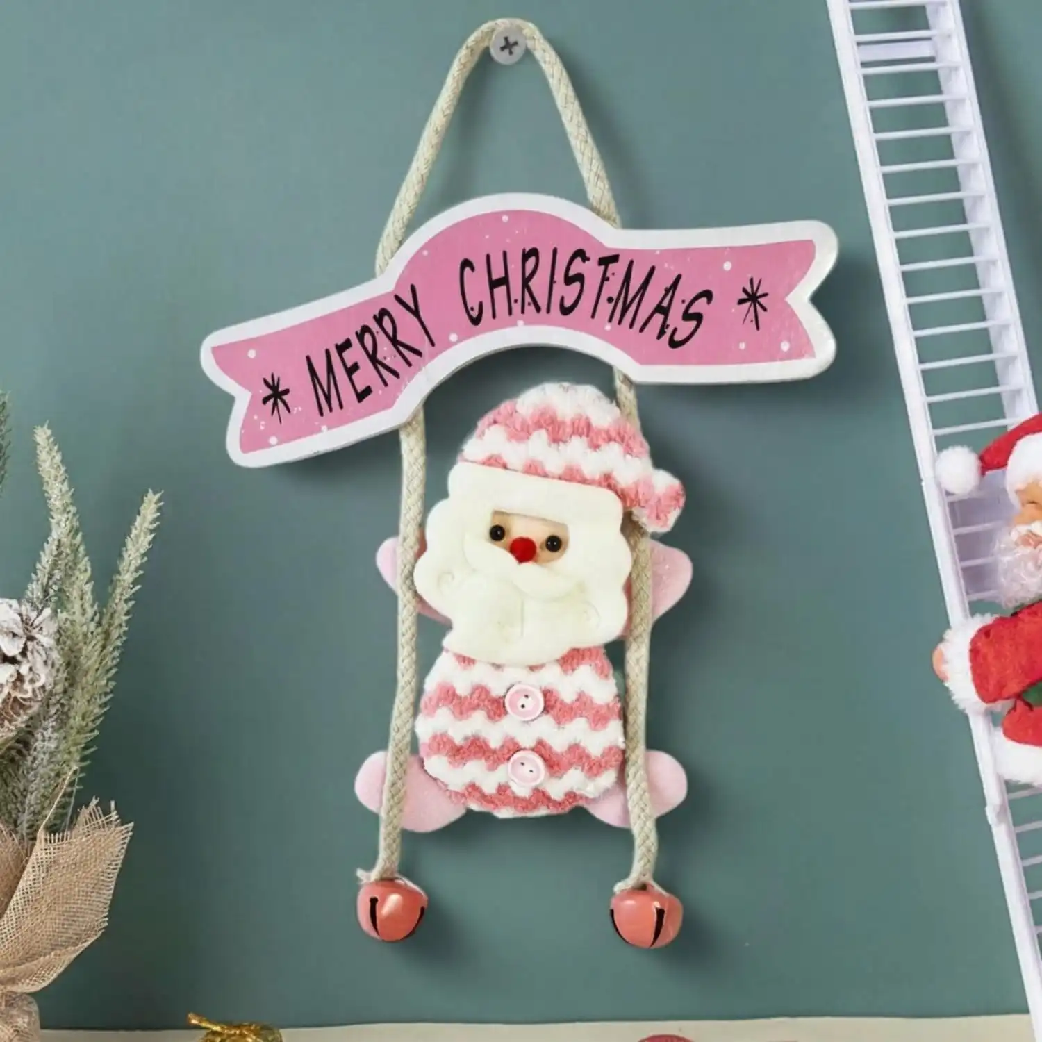 Ascension Snowman Hanging Ornament Christmas Tree Decoration Items Hanging Doll with Merry Christmas Sign Soft Snowman Ornaments Tree Wall Hanging Home Holiday Welcome (Snowman) - Image 4