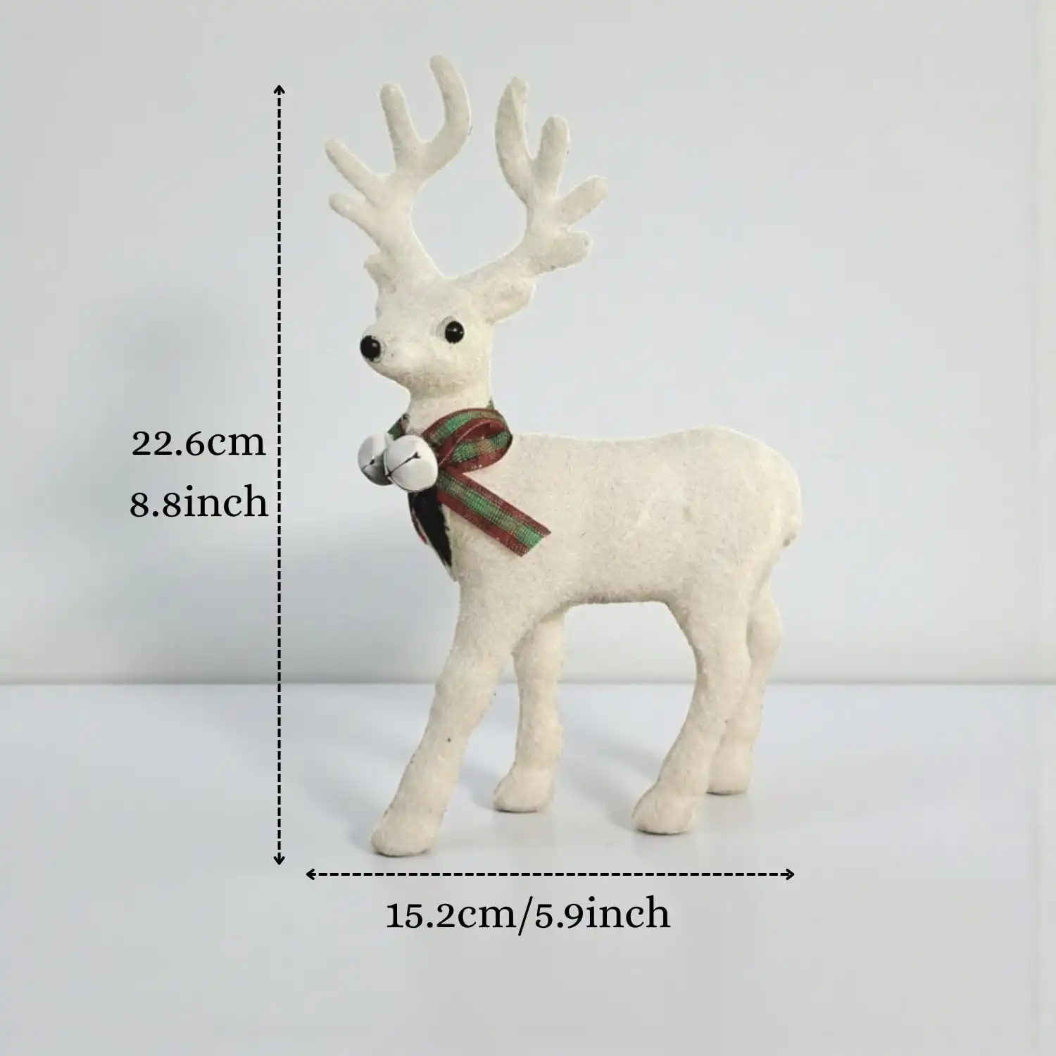 ascension Christmas Reindeer Figurines Elegant Deer for Christmas Decoration White Glitter Sitting Reindeers for Table Xmas Christmas Party Decoration Christmas Tabletop Decor & Gift Items - Image 2