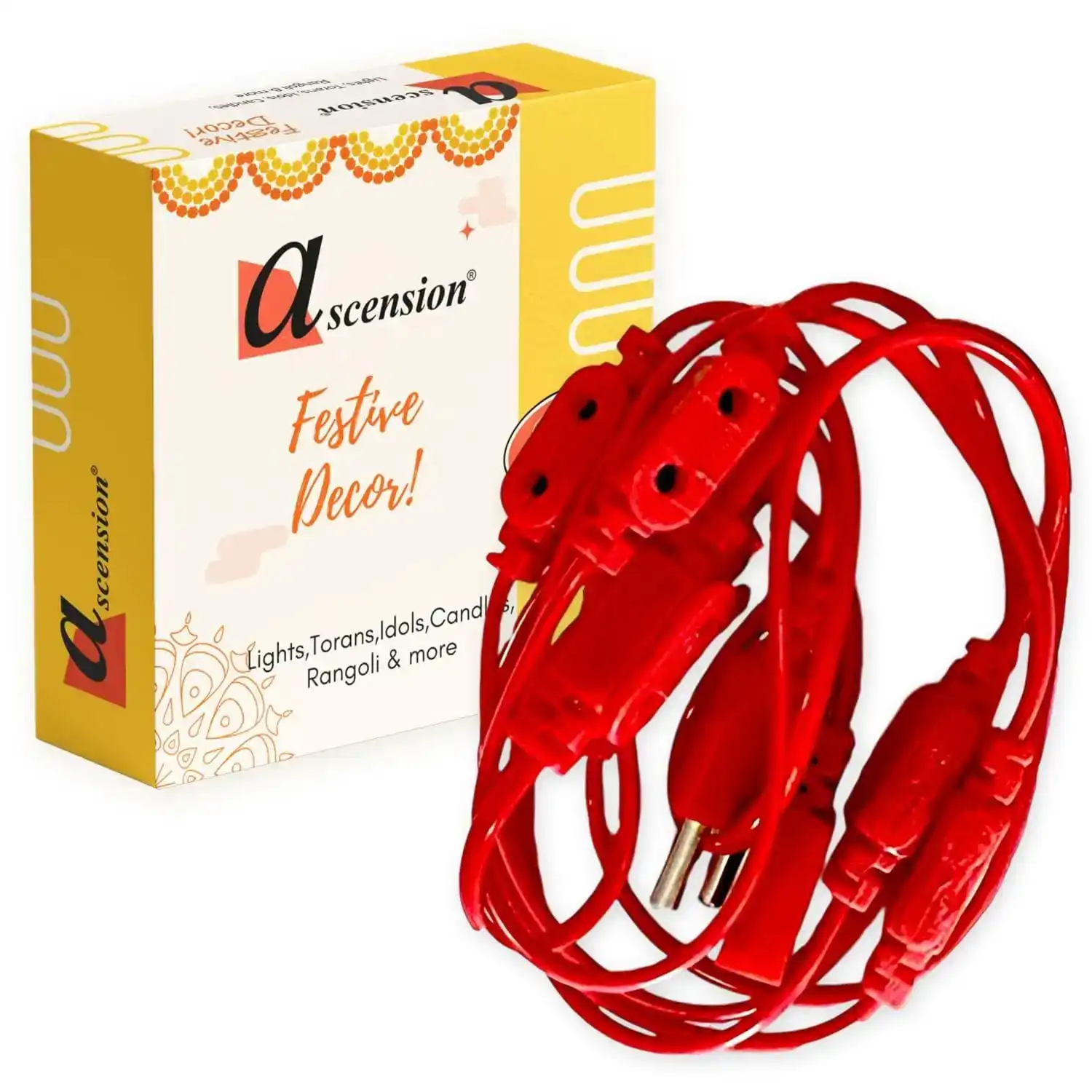 ascension Jointer Wires for led/Rice Light Ladi 7+1 Female sockets Wire Connectors for Festivals Light (7+1 Wire Connectors)