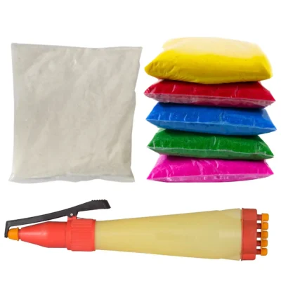 Design Creativity Rangoli Making Kit 5 Multicolor Rangoli Powder 80g Each & 400g White Rangoli Powder Ceramic Rangoli Colour for Diwali Navratri Pongal Pooja Mandir