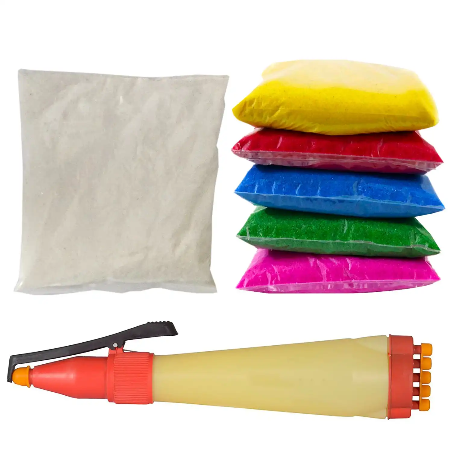 Design Creativity Rangoli Making Kit 5 Multicolor Rangoli Powder 80g Each & 400g White Rangoli Powder Ceramic Rangoli Colour for Diwali Navratri Pongal Pooja Mandir