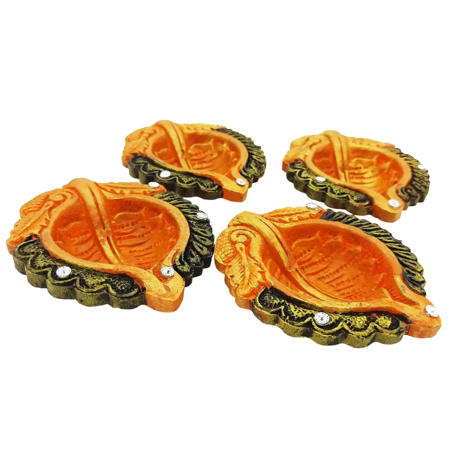4 Designer Diya Deepak Special Reusable Diya Colourful Earthen Designer Diya Handmade Mitti Ke Deepak Diye Designer Oil Diya Terracotta Decorative Diwali Deepak