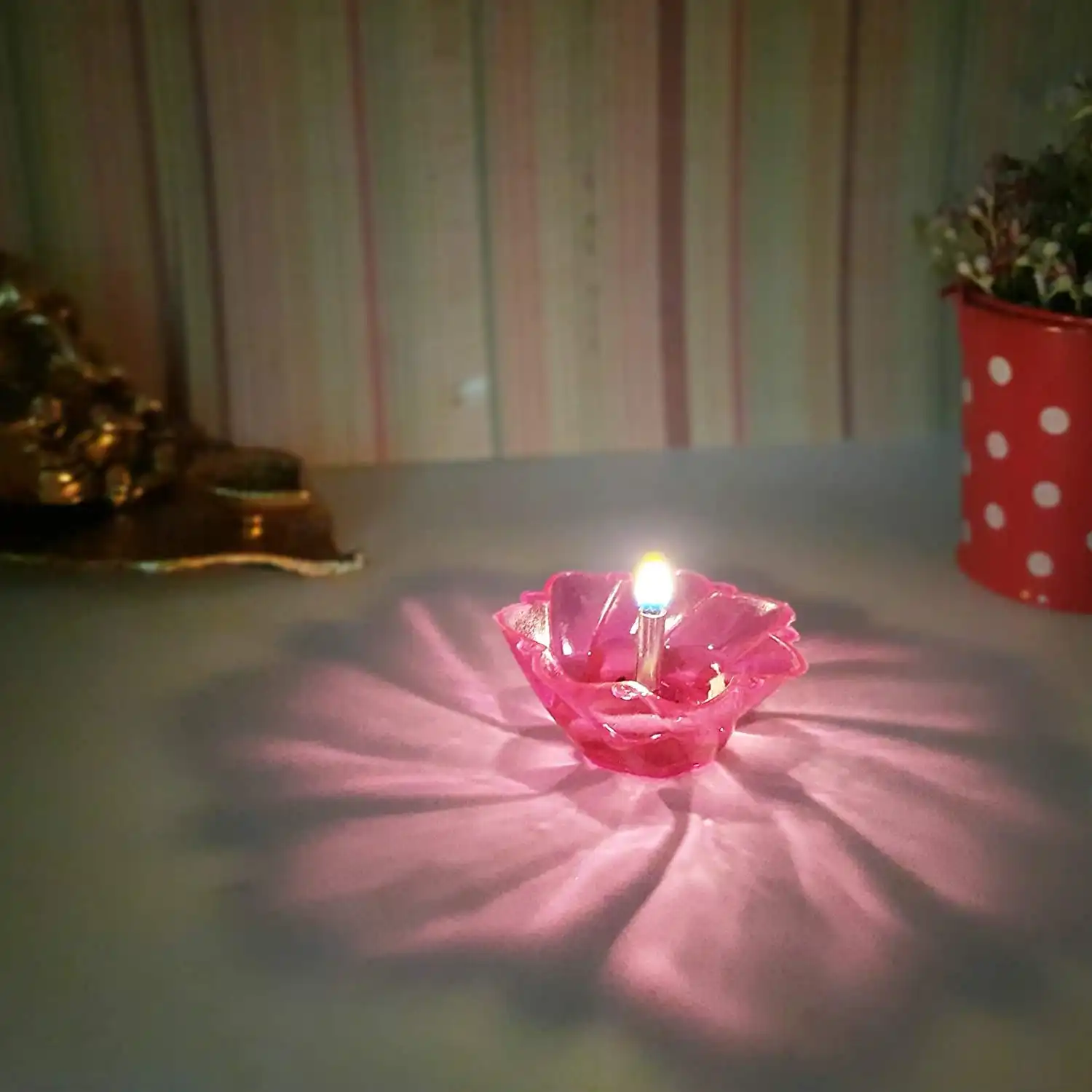 Ascension ® 12 Designer Transparent Diya Deepak Special Reusable Diya Colourful Reflection Diya Combo Sai Diya Deepak Sai Ram Deepak Decorative Diwali Deepak Oil Diye for Decoration - Image 2