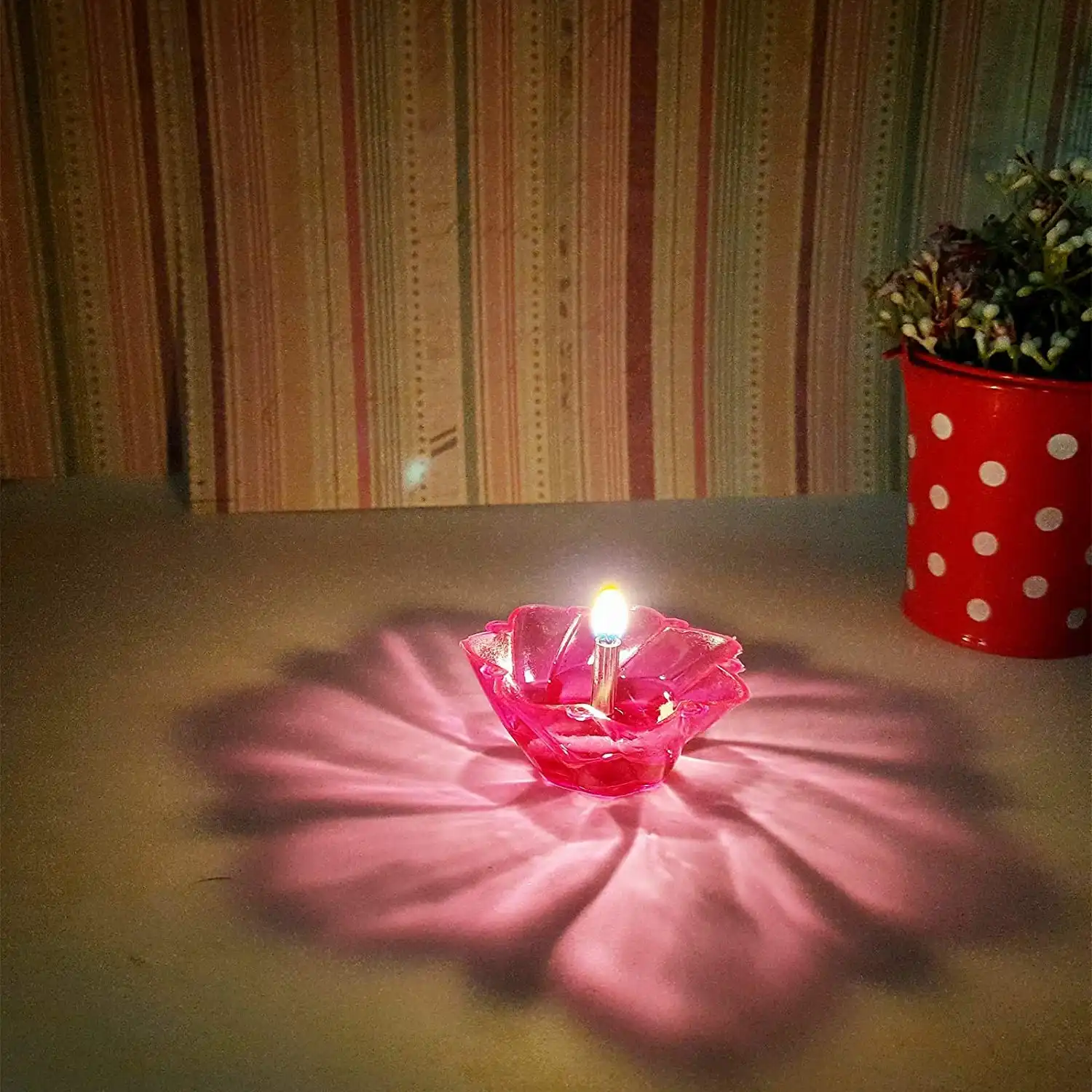 Ascension ® 12 Designer Transparent Diya Deepak Special Reusable Diya Colourful Reflection Diya Combo Sai Diya Deepak Sai Ram Deepak Decorative Diwali Deepak Oil Diye for Decoration - Image 4