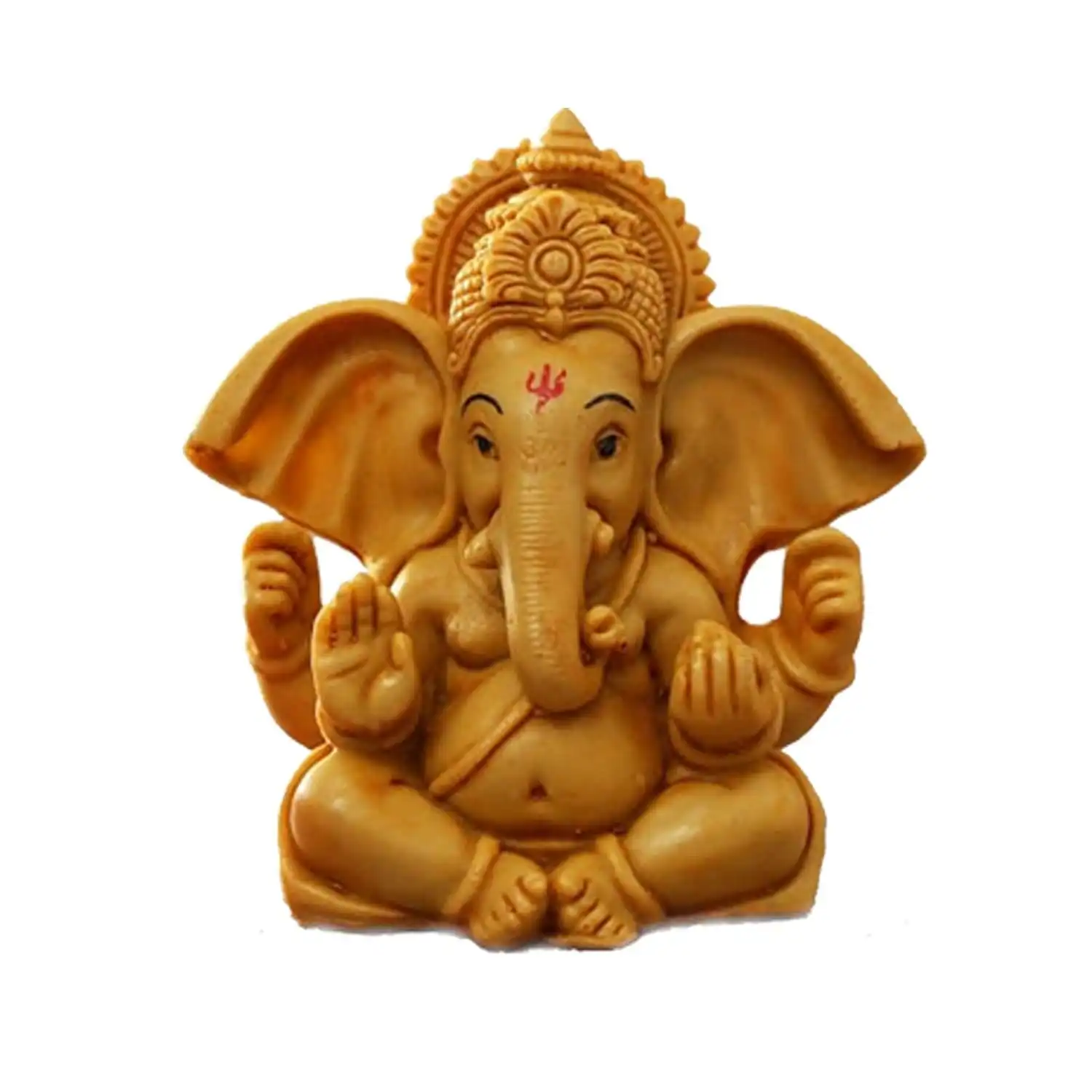 Handcrafted Yellow Ochre Ganesha Beautiful Lord Ganesha Car Dashboard Idol Figurine Showpiece Sculpture Hindu - Image 3