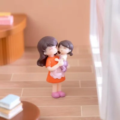 ascension Cute Mother and Child Miniature Figurines for Girlfriend Boyfriend Figurines and Valentine Decor Items Showpiece for Valentines Gift Miniature Set for Living Room Bed Room Decoration