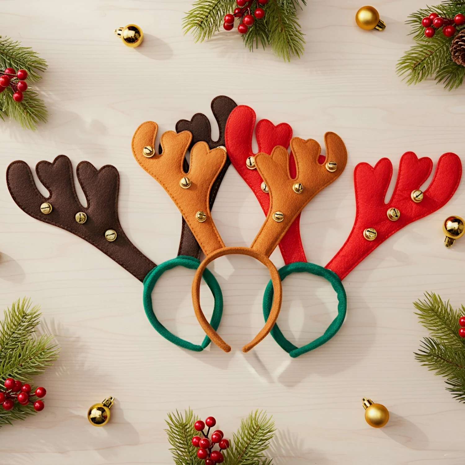 Set of 3 Deer Horn Headband Christmas Theme Party Accessories for Kids Adult Headbands