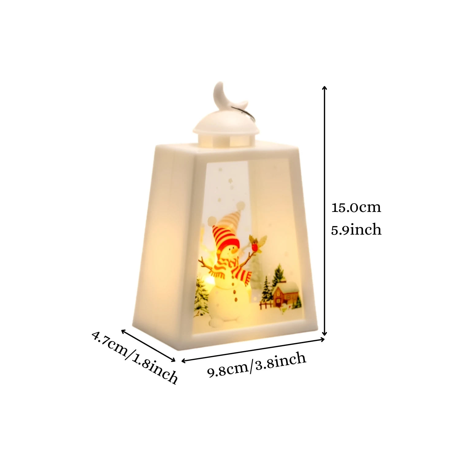 Snowman Christmas Decorative Lantern Ornament Festive Winter Tabletop Decoration for Home - Image 3