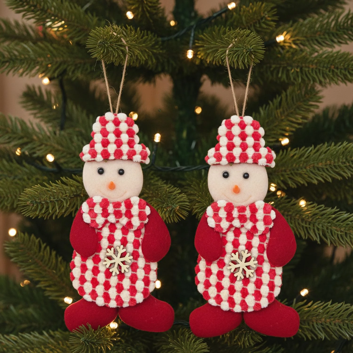 Snowman Hanging Ornament Christmas Tree Decoration Items Hanging Ornaments(Pack Of 2)