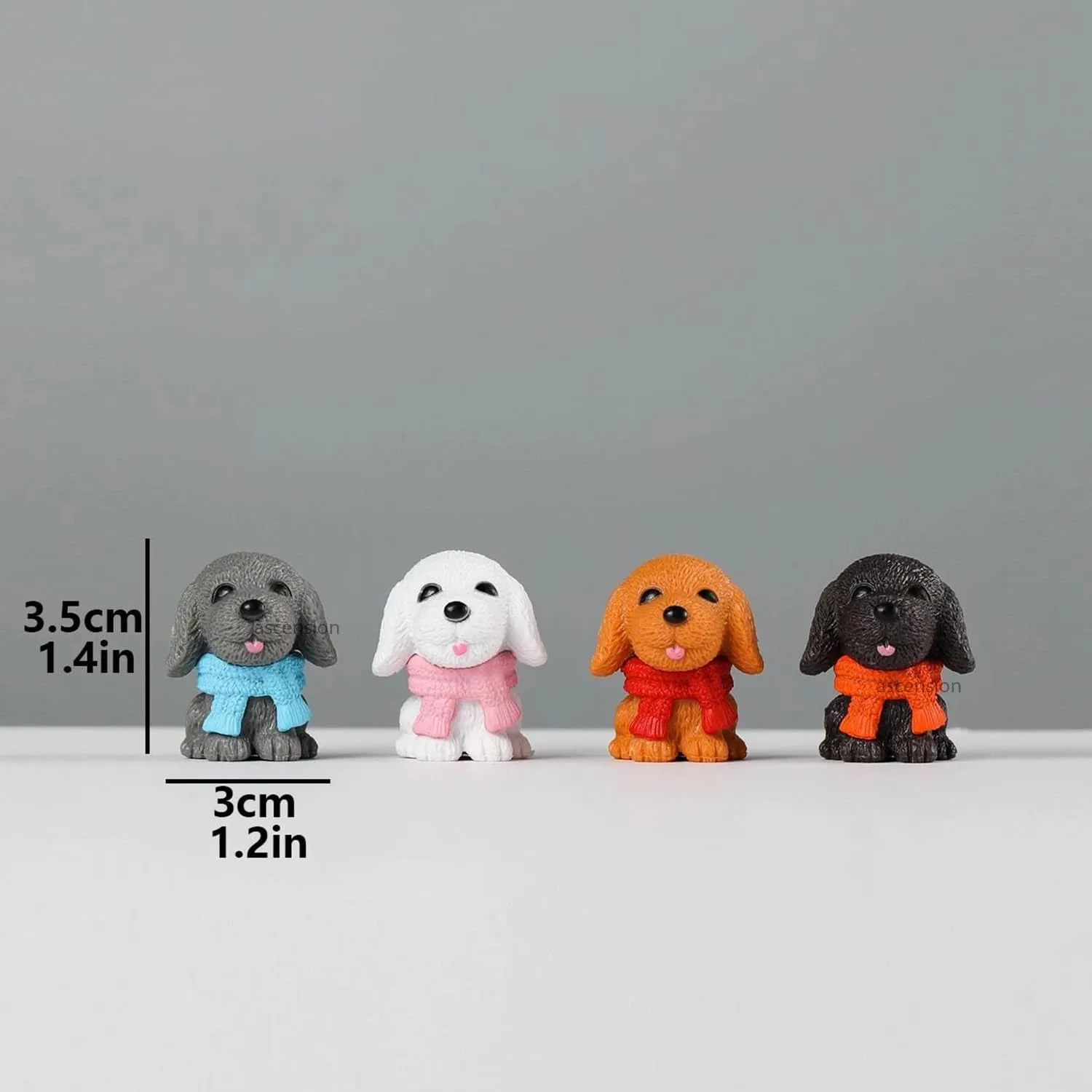 4 Pieces of Dogs Miniature Set Unique Gifts for Girlfriend Boyfriend Dog Miniature Set for Garden Décor, Living Room, Office, Restaurant Decoration, Doll House Decor - Image 2