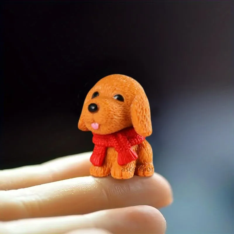 4 Pieces of Dogs Miniature Set Unique Gifts for Girlfriend Boyfriend Dog Miniature Set for Garden Décor, Living Room, Office, Restaurant Decoration, Doll House Decor - Image 4