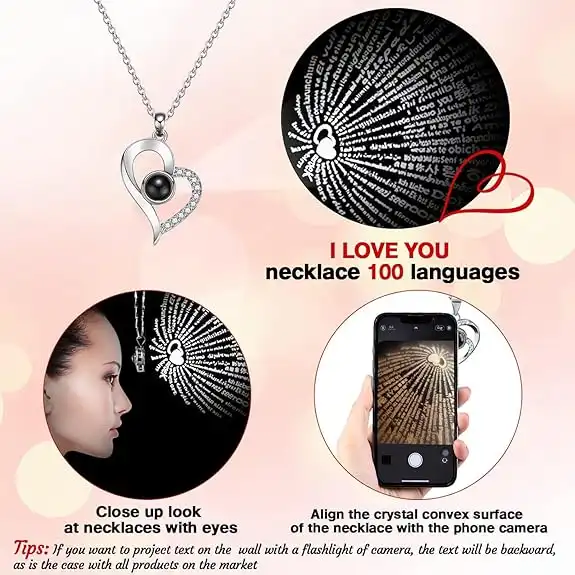 ascension Valentines Day Necklace Eternal Rose Gift Box with Heart Pendant Necklace Fresh Rose Gift for Her on Valentine's Day, Anniversary Necklace for Gifts - Image 4