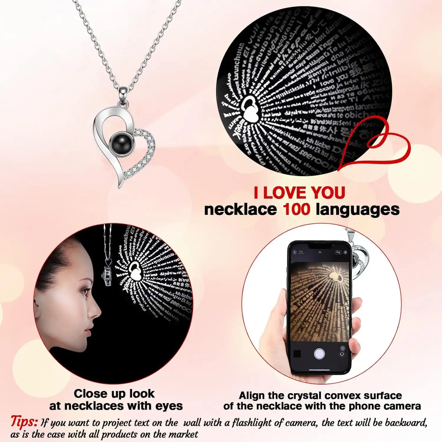 ascension Eternal Rose Gift Box with Heart Necklace Fresh Roses Gift for Girlfriend Boyfriend Newlyweds Rose Flower with Jewelry Storage Box & Necklace for Valentine's Day Anniversary - Image 6