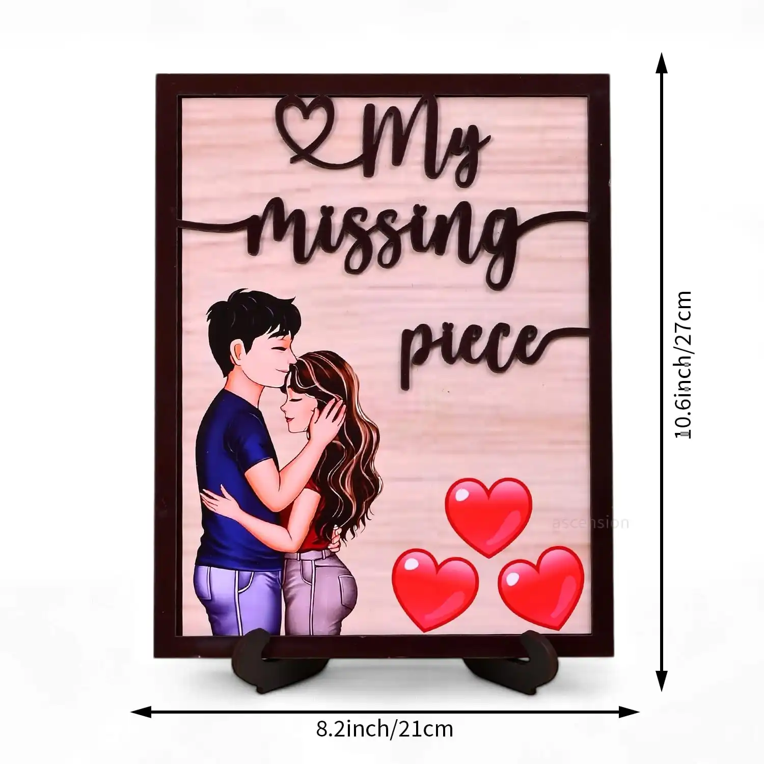 ascension My Missing Piece Wooden Showpiece with Stand Valentine Day Gifts Valentine Gift for Girlfriend Boyfriend Husband Wife Gifts for Loved Once Valentine Day Decoration Item - Image 2