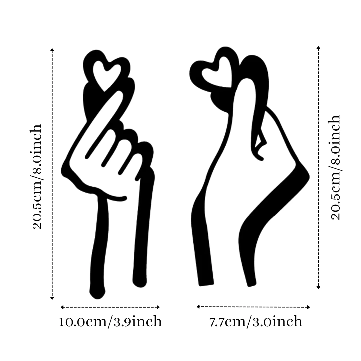 ascension Black Wooden Wall Decor Loving Couple Hands Heart Sign for Bedroom Living Room - Image 3