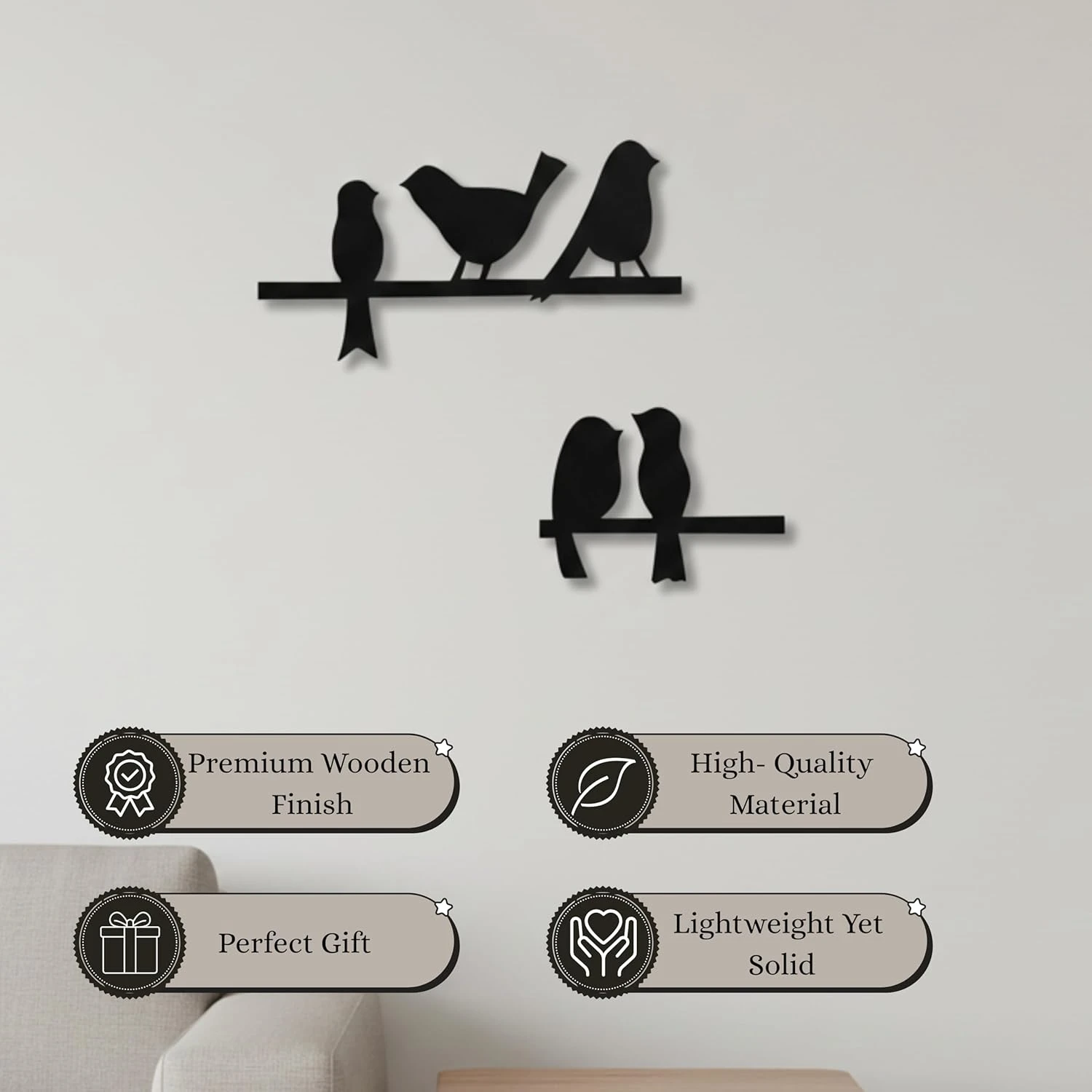 ascension Street Bird Wooden Wall Decor Sign for Bedroom Living Decor Room Ready to Hang Wall Decorative MDF Cutout for Gift Wall Art for Home Decor Home office Decoration & Gift Item - Image 4