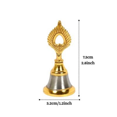 Ascension Pooja Bell for Mandir & Puja Room (Golden) (Pack of 8)