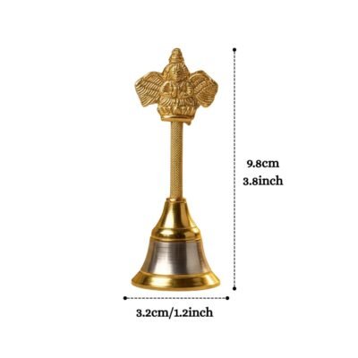 Ascension Traditional Metal Puja Bell with Garuda Design (Pack of 1)