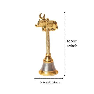 Ascension Metal Nandi Bull Pooja Bell for Temple (Pack of 1)